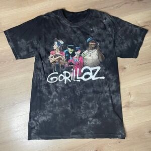 Gorillaz‎ Band T-Shirt Tie Dye Graphic Print Short Sleeve Men's S